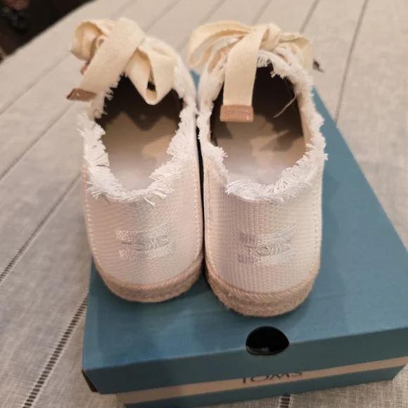 Womens TOMS Carolina Lace-Up Espadrille Sneakers White Beachside Woven, Size 10 - Picture 8 of 11